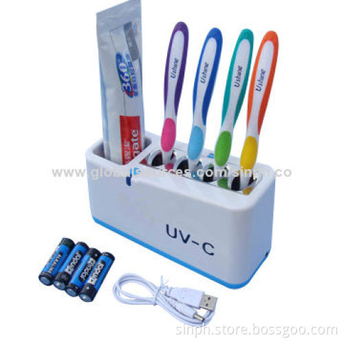 Home UV-C Ozone Toothbrush Sterilizing Case, Sterilizes 4 Toothbrushes and Toothpaste Together